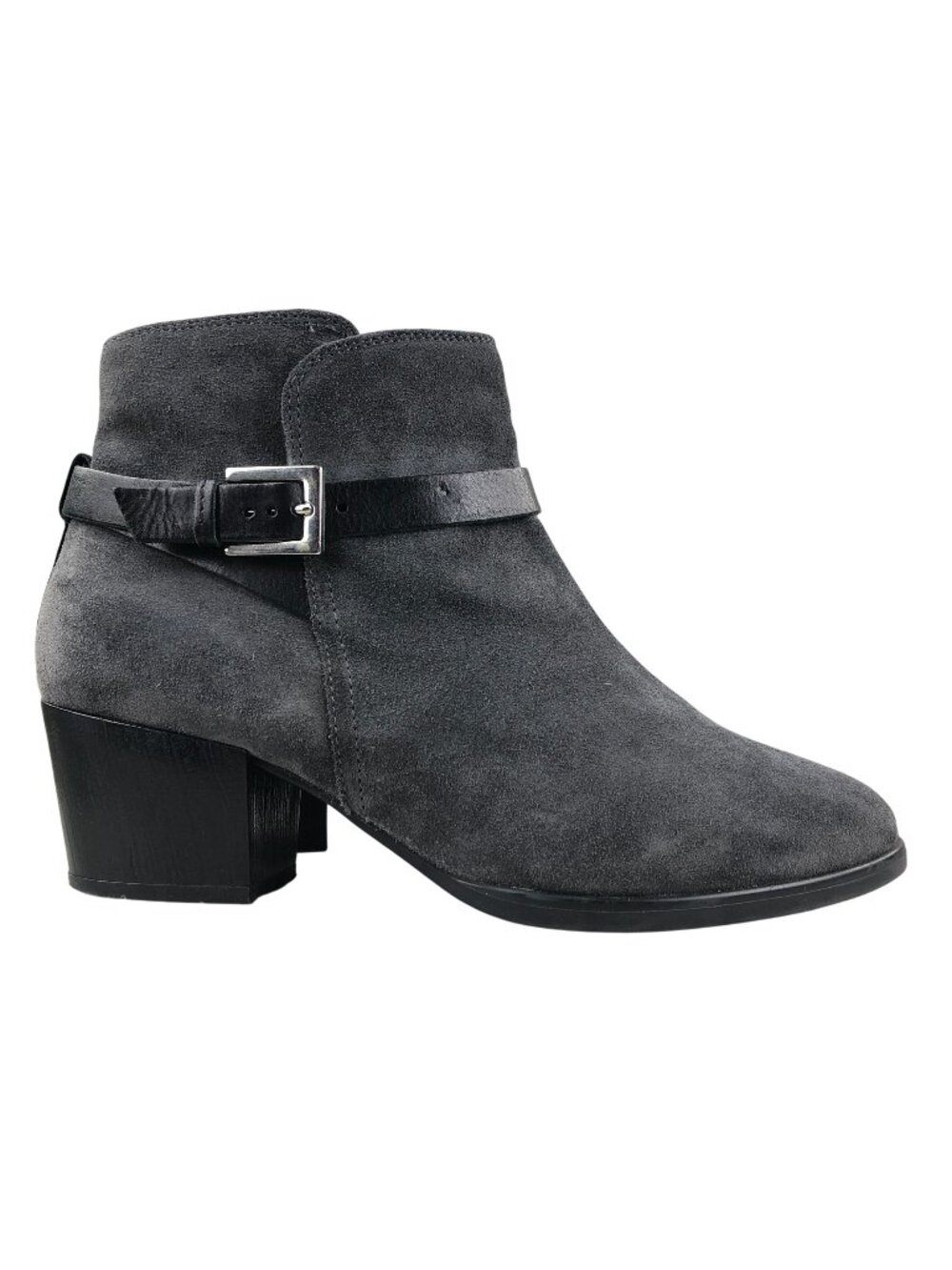 Clarks Women's Size 9M Christabel Eva Grey Black Suede Side Zip Ankle Booties